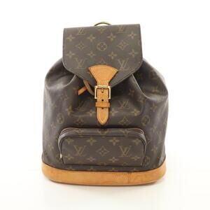 Louis Vuitton Montsouris Backpack Bag Canvas Leather Monogram Brown